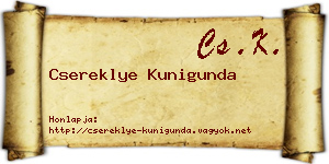 Csereklye Kunigunda névjegykártya